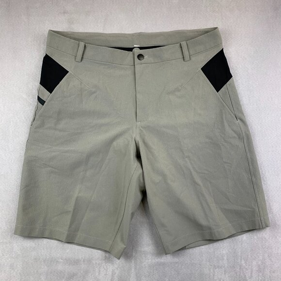 Lululemon Mens Shorts 36 Gray-Green Hike 'n Bike 11" Hiking Cycling Stretch - Picture 1 of 9